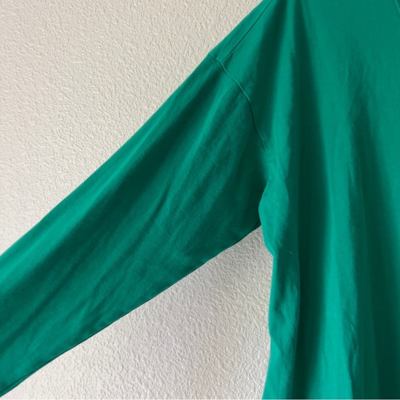 OSO Casuals green long sleeve top back lace up 100% Pima cotton Sz 1X - Picture 6 of 7